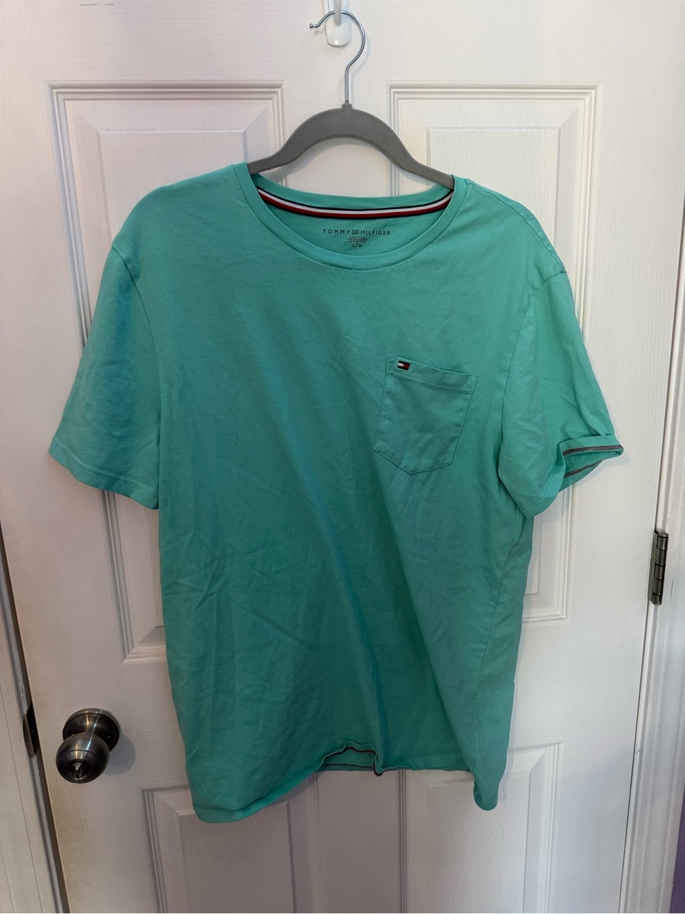 Tommy Hilfiger Men's Teal Pocket Short-Sleeve Tee